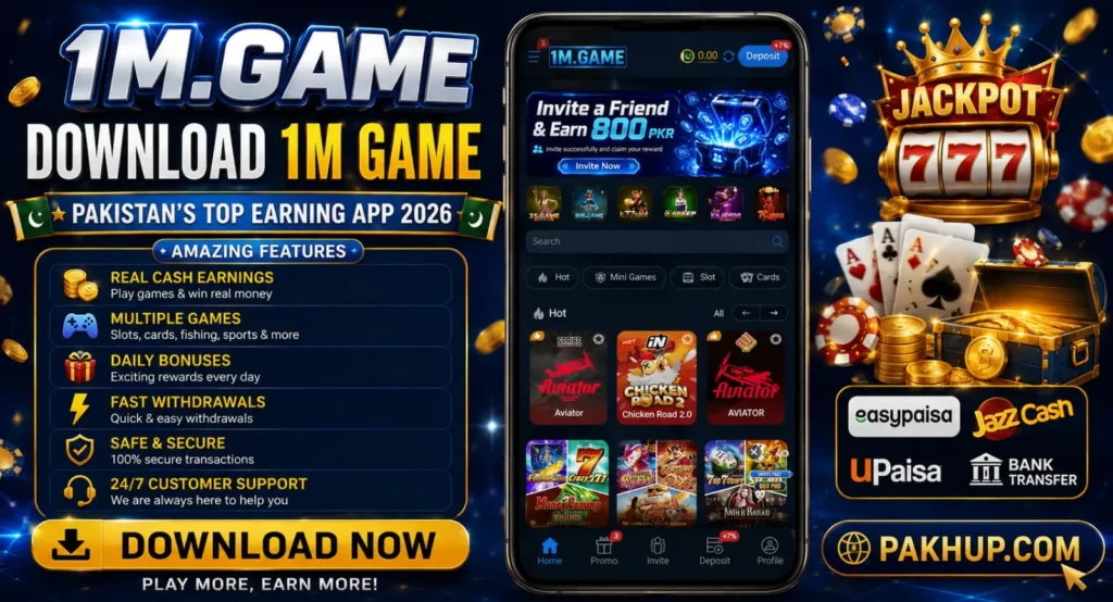 1M Game Pakistan mobile gaming platform